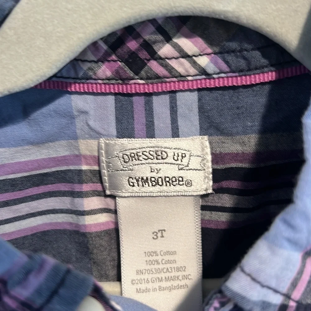 Gymboree Boys Plaid dress up Shirt - Blue and Purple